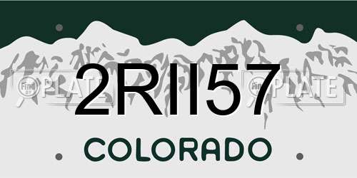 2RII57 Colorado License Plate