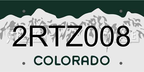 2RTZ008 Colorado License Plate