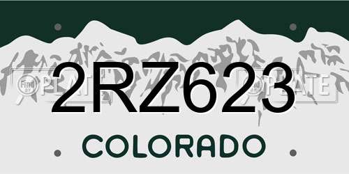 2RZ623 Colorado License Plate