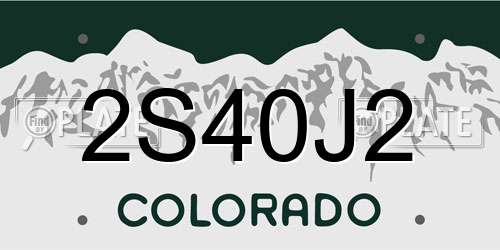 2S40J2 Colorado License Plate
