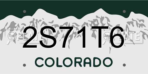 2S71T6 Colorado License Plate