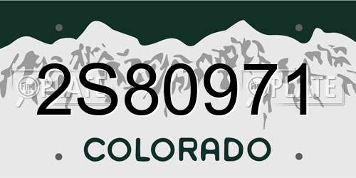 2S80971 Colorado License Plate