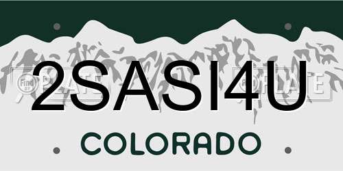 2SASI4U Colorado License Plate