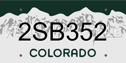 2SB352 Colorado License Plate