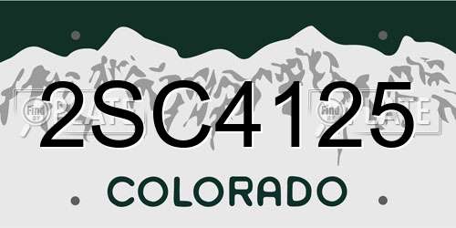 2SC4125 Colorado License Plate