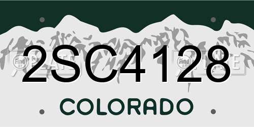 2SC4128 Colorado License Plate