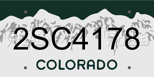 2SC4178 Colorado License Plate