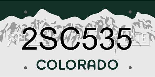 2SC535 Colorado License Plate