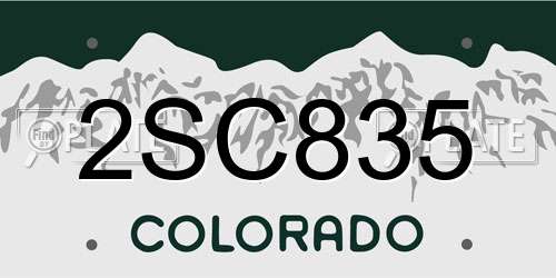 2SC835 Colorado License Plate