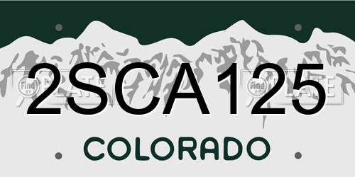 2SCA125 Colorado License Plate