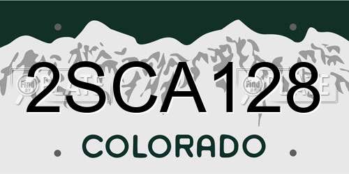 2SCA128 Colorado License Plate