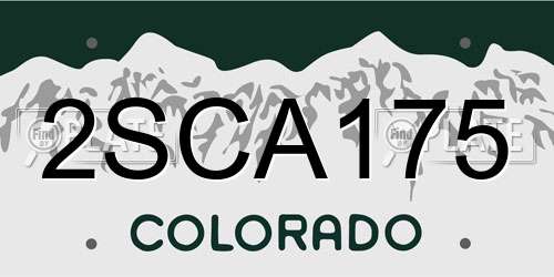 2SCA175 Colorado License Plate