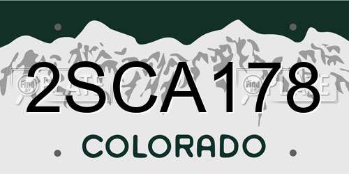 2SCA178 Colorado License Plate