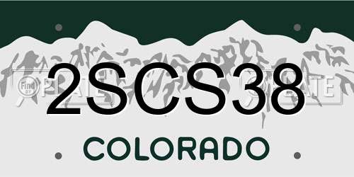 2SCS38 Colorado License Plate