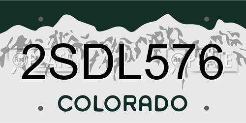 2SDL576 Colorado License Plate