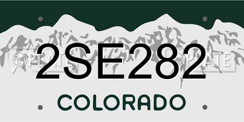 2SE282 Colorado License Plate