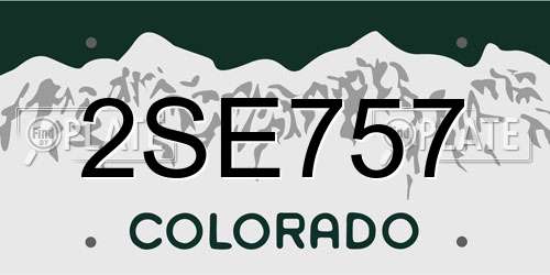 2SE757 Colorado License Plate