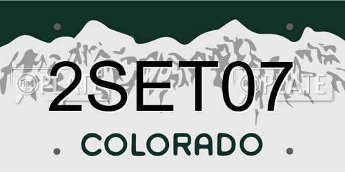2SET07 Colorado License Plate