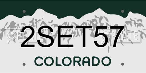 2SET57 Colorado License Plate
