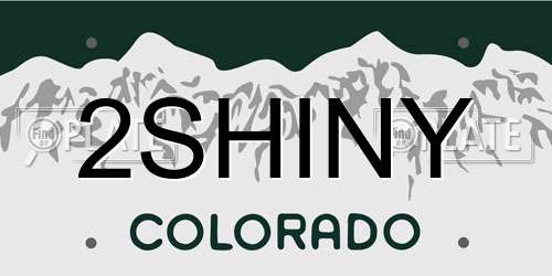2SHINY Colorado License Plate