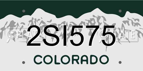 2SI575 Colorado License Plate