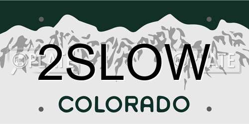 2SLOW Colorado License Plate