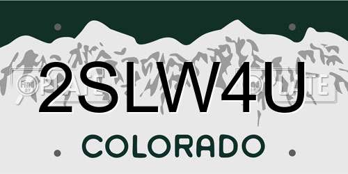 2SLW4U Colorado License Plate