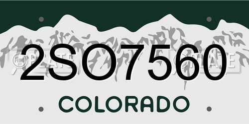 2SO7560 Colorado License Plate