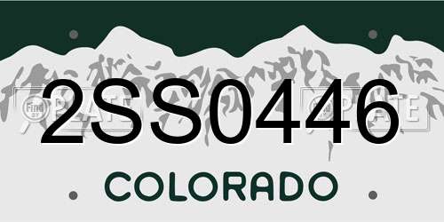 2SS0446 Colorado License Plate