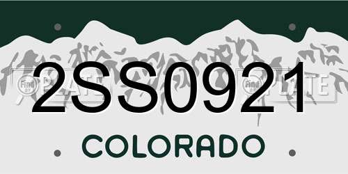 2SS0921 Colorado License Plate