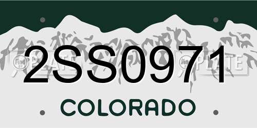 2SS0971 Colorado License Plate