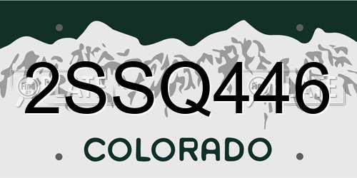 2SSQ446 Colorado License Plate