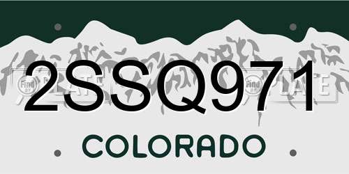 2SSQ971 Colorado License Plate