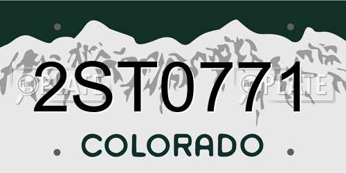 2ST0771 Colorado License Plate
