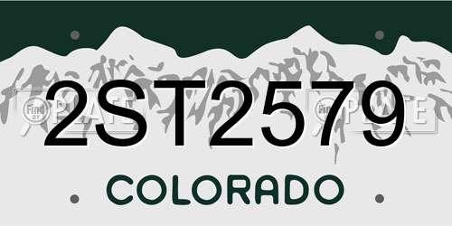 2ST2579 Colorado License Plate
