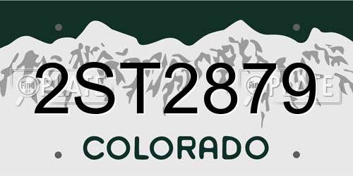2ST2879 Colorado License Plate