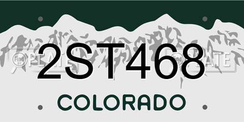 2ST468 Colorado License Plate