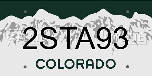 2STA93 Colorado License Plate