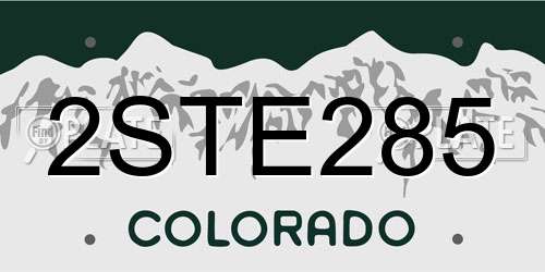 2STE285 Colorado License Plate