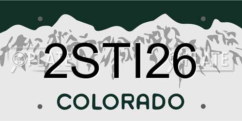 2STI26 Colorado License Plate