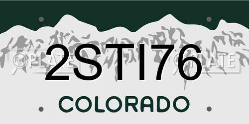 2STI76 Colorado License Plate