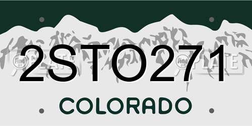 2STO271 Colorado License Plate