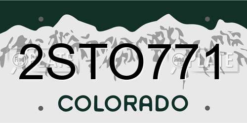 2STO771 Colorado License Plate