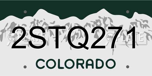 2STQ271 Colorado License Plate