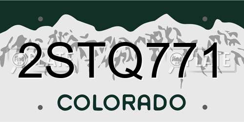 2STQ771 Colorado License Plate