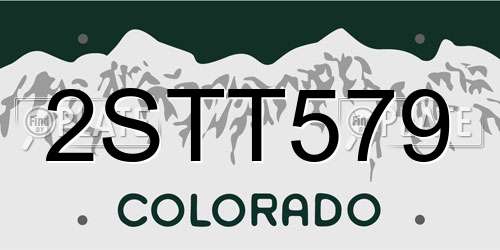 2STT579 Colorado License Plate