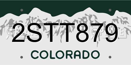 2STT879 Colorado License Plate