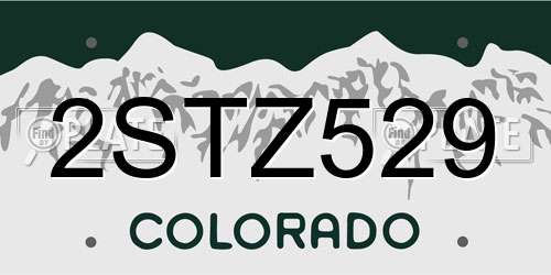 2STZ529 Colorado License Plate