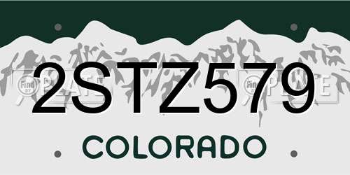 2STZ579 Colorado License Plate