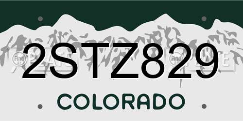 2STZ829 Colorado License Plate